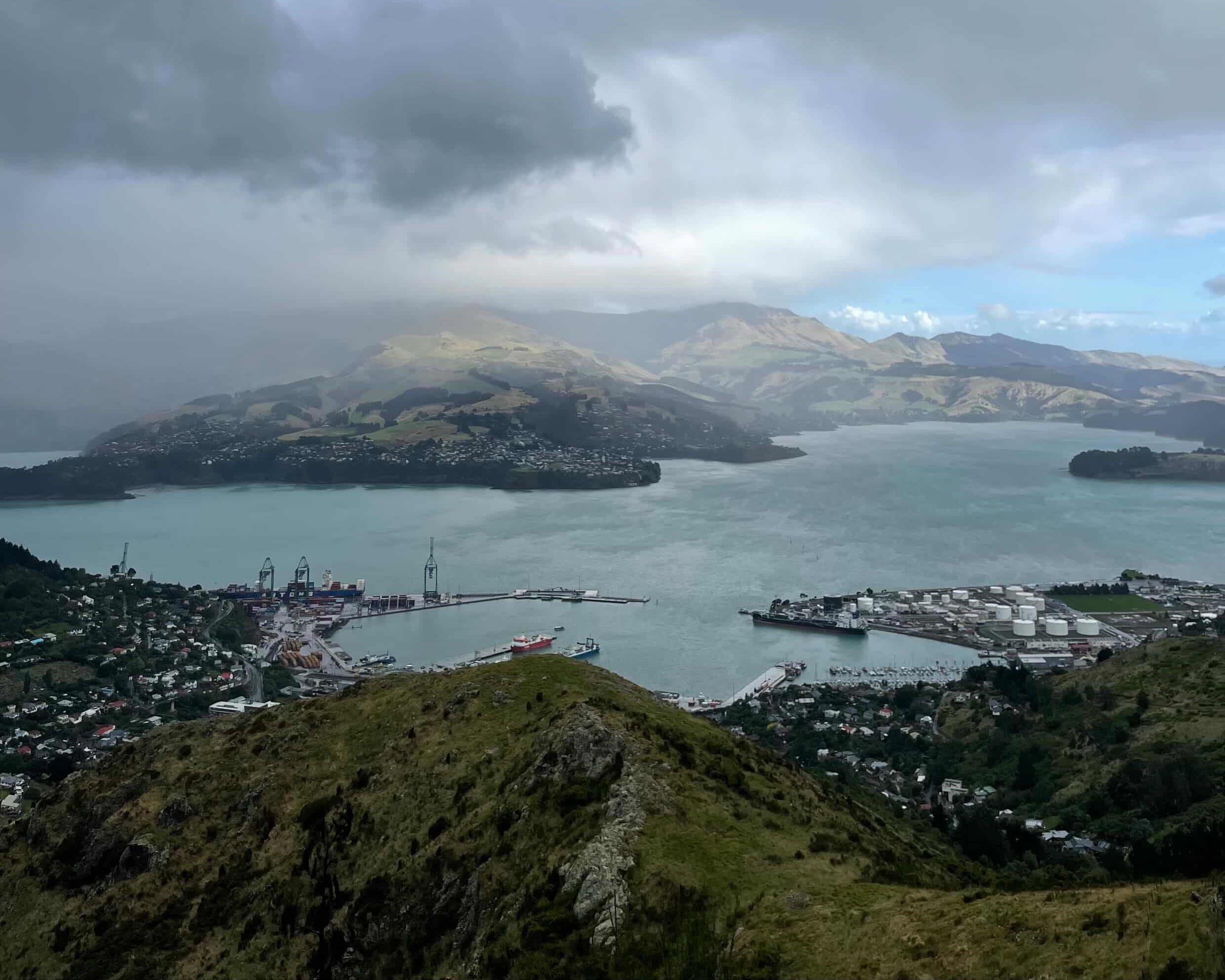 Lyttelton Harbour at dusk, near Christchurch
